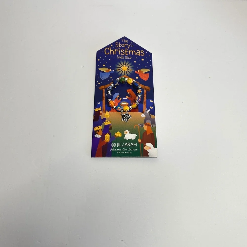 Jilzarah Story of Christmas Bracelet Kids One Size‎ Multicolor NEW Nativity Clay